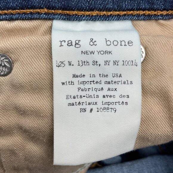 Rag & Bone Jeans Women 27 Blue Fringe Skinny Denim Boho Stretch USA VTG - Picture 4 of 13